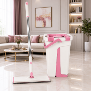 Balai clean magique 2 en 1 avec 2 Recharge Cleantex BM0370 rose