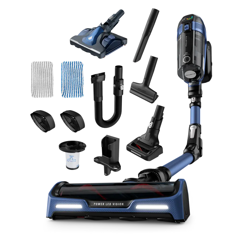 Aspirateur Balai Sans Fil Intelligent Et Flexible 32.4V 480W 70Min X-Force Flex 14.60 Rowenta Aqua RH99A9WO