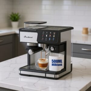 Machine à café Multifonction Pro Café Grain+ Lait + cappuccino 20 Bar 2.6L 1350W + Fonction Moulin a café MULTISMART MS-CF5012