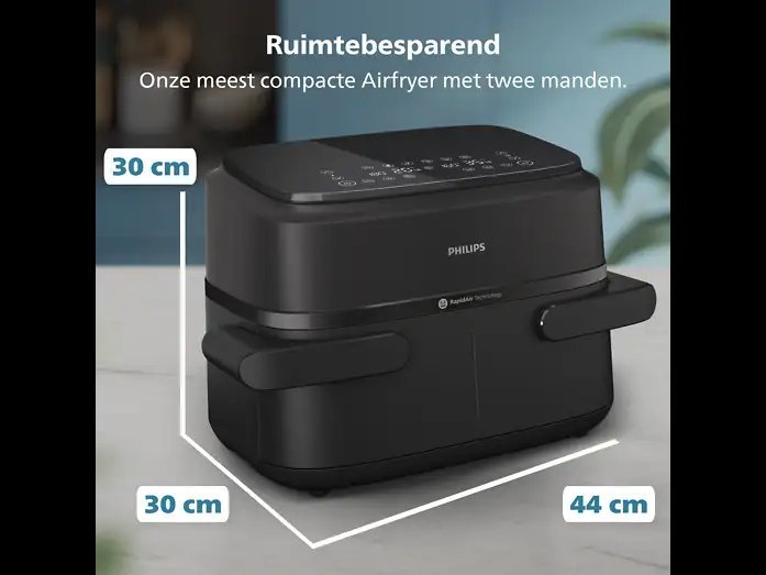 PHILIPS Airfryer 1000-serie Dual Basket-7,1 L - NA154/00 – Image 3