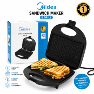Mini panineuses inox  750W  Midea