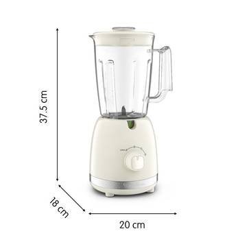 Moulinex Blender Mixeur Soleil 500 W 1.75 L – 2 Vitesses et Turbo avec 6 Lames et Verre doseur 800 ml – Soleil Ivoire LM355A10 – Image 2