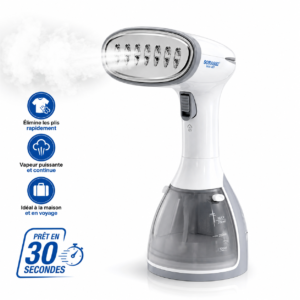 Défroisseur Vapeur Portable 1500W Réservoir 280mL Avec Chauffe Rapide 35Secondes Sonashi SGS-327 Gris