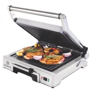 panineuse et Grill Viande robuste inox  2000W GV2000 Gris