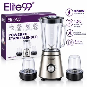 Blander en verre 1.5L 1050W avec 2 moulin  Elite99 ELT-2420