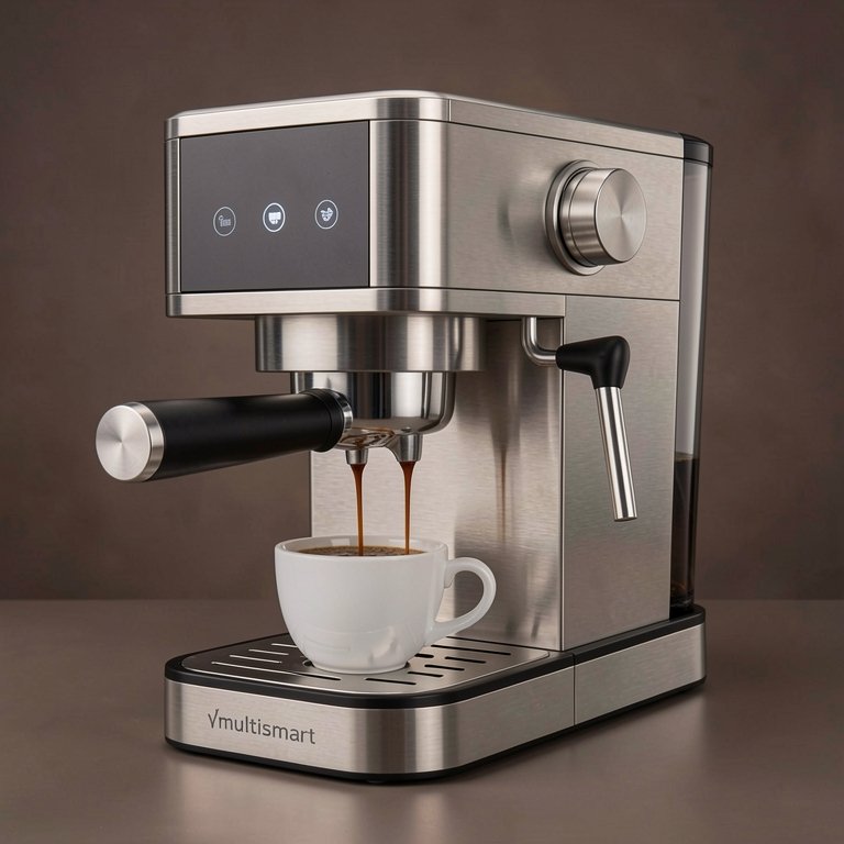 Cafetière expresso INOX 3 en1 20Bar 1450W '' Poudre + Capsules + Cappuccino'' Multismart MS-CF1313 – Image 3