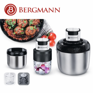 Hachoir inox 3 en 1 - 800 W Avec 02 Bol Bergmann BC3000