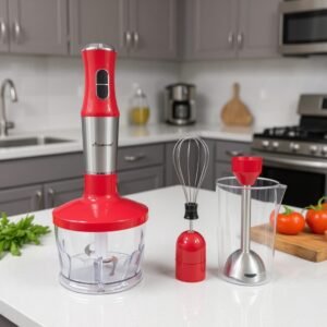Bras Mixeur inox 4 en 1 - 400W MultiSmart MS-HB3104 Rouge