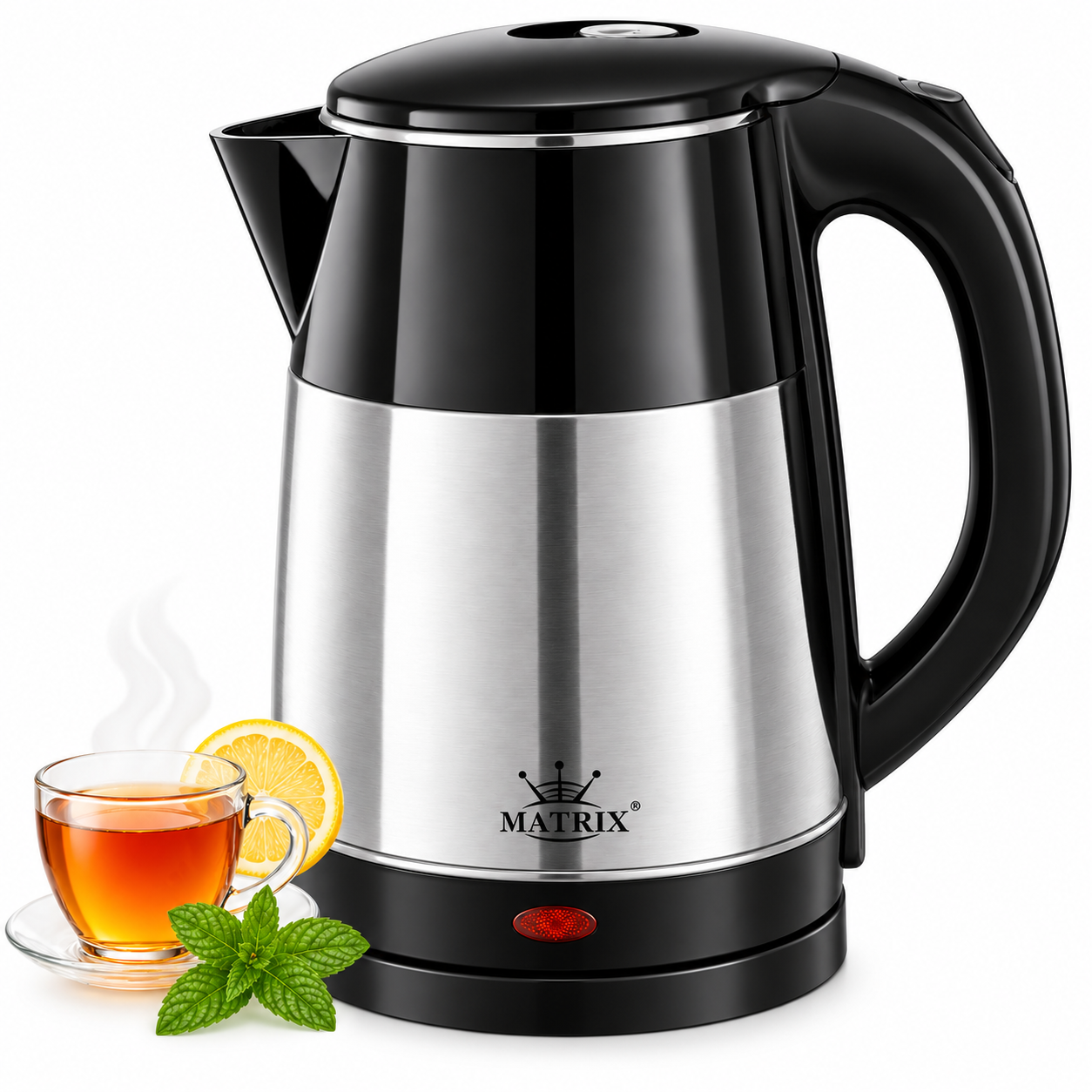 Bouilloir electrique XL Sans fil en inox 2L 1800W Matrix MX-412