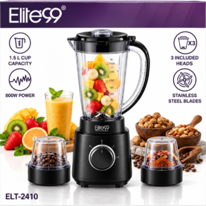 Blender Multifonction 3 en 1 en Plastique 1,5 L 800 W Haute Qualité Elite Elite99 ELT-2410