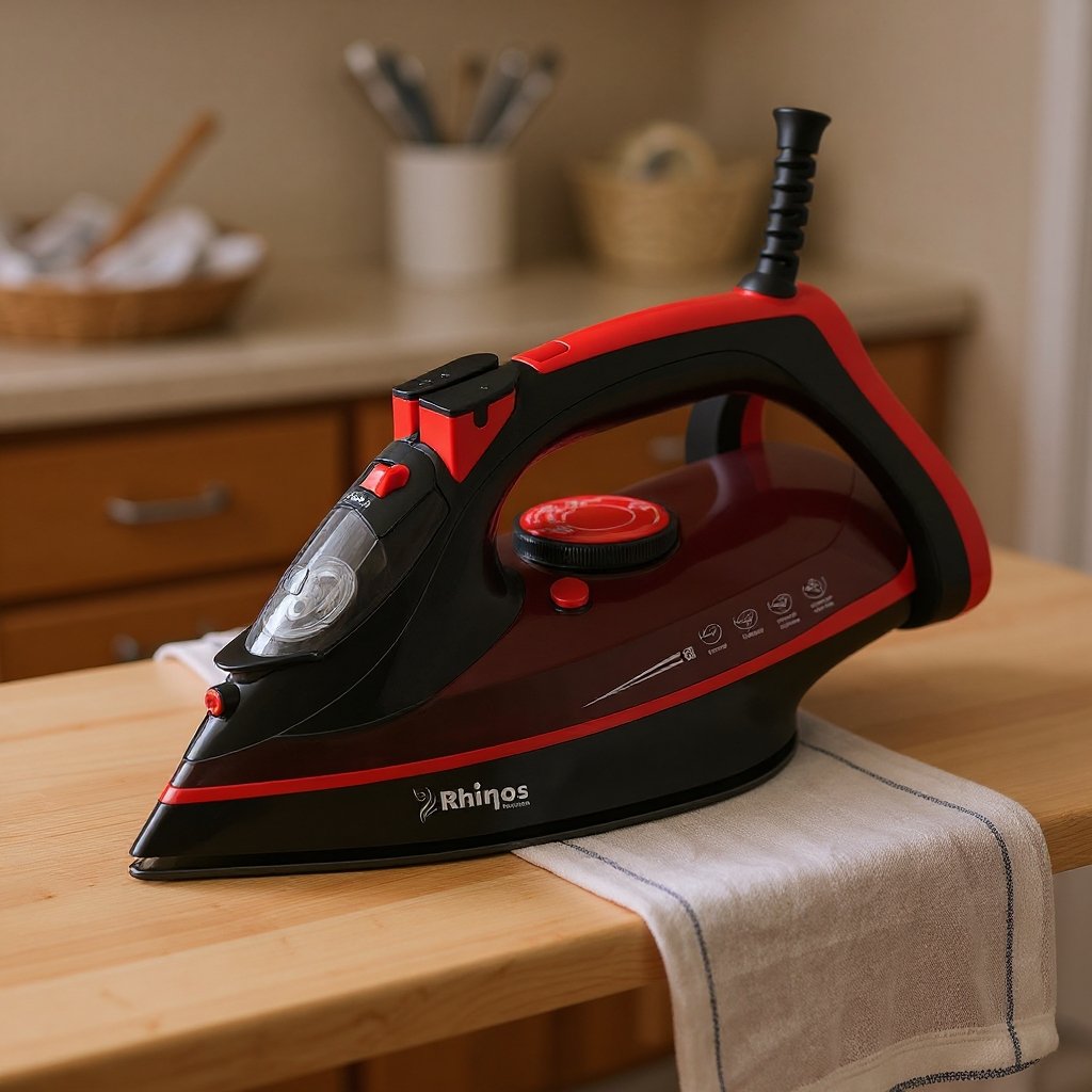 Fer à Repasser a Vapeur Céramique STEAM IRON 2800W Rhinos GTM-31 Rouge – Image 4