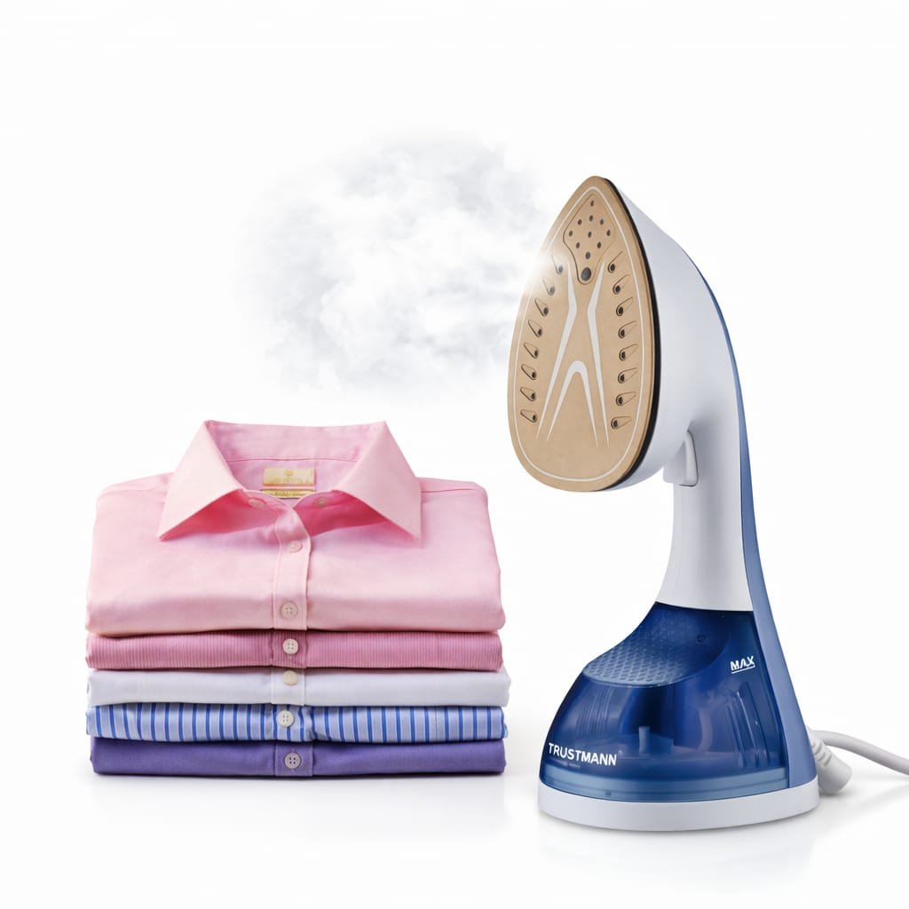 Fer a Repasser et Defroisseur 2 en 1 avec Technologie Ceramique 1600W Trustmann TM-GS-001 couleur bleu