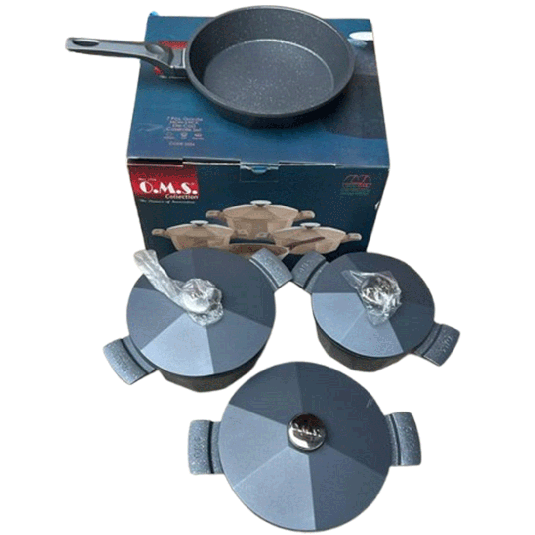 Batterie de cuisine 7 pcs granite haute qualité OMS Gris