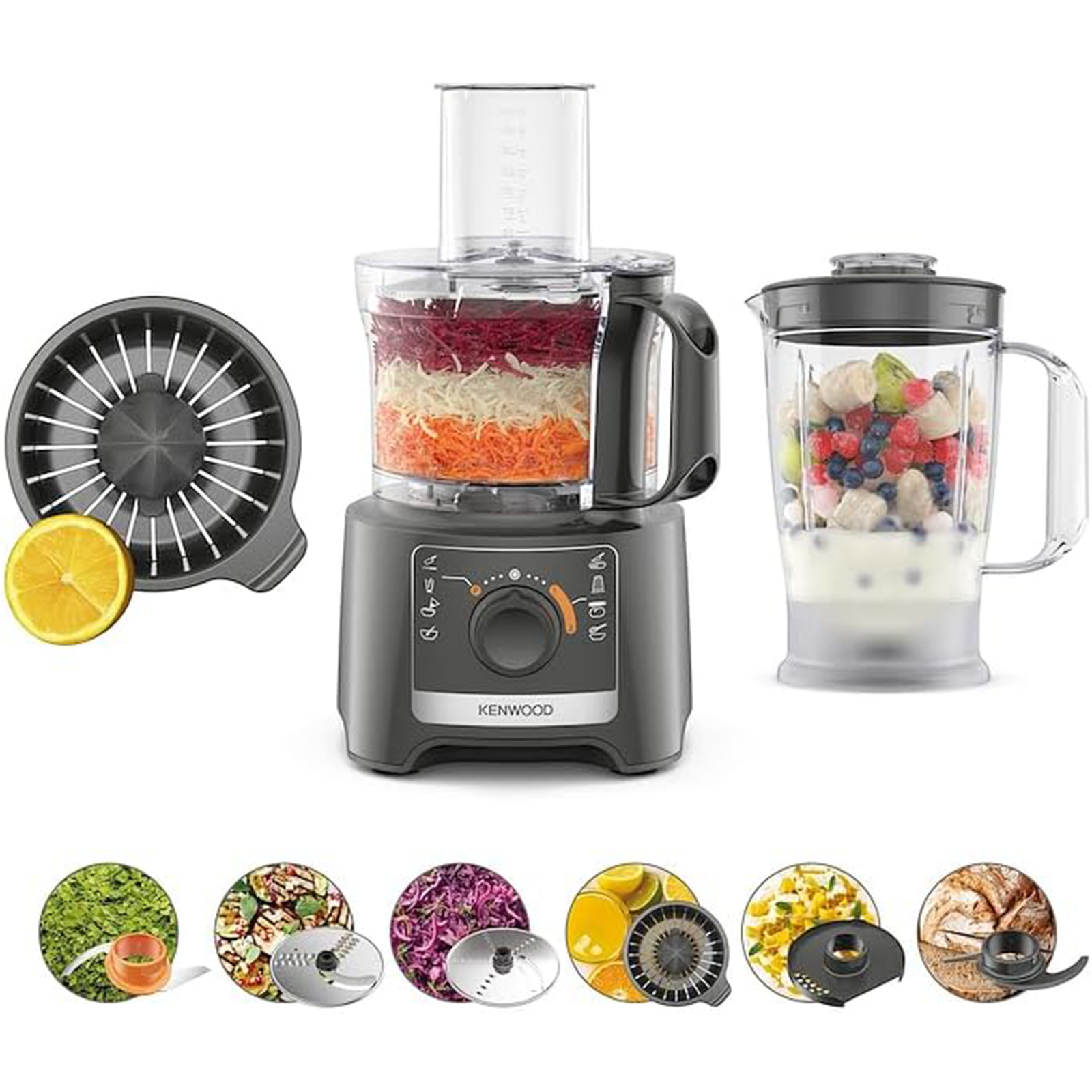Robot De Cuisine Multifonction 800W MultiPro Compact Kenwood FDP31.360GY