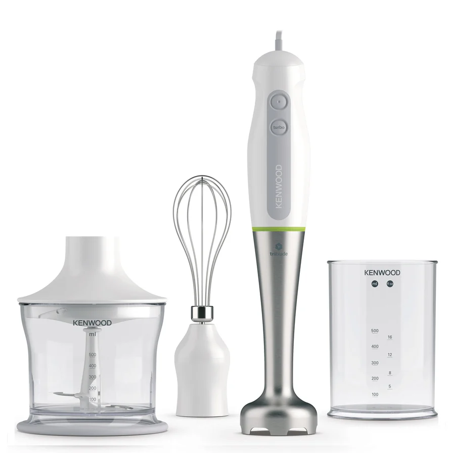 Hand Blender Kenwood original Triblade with Chopper & Whisk 600W - HDP109WG