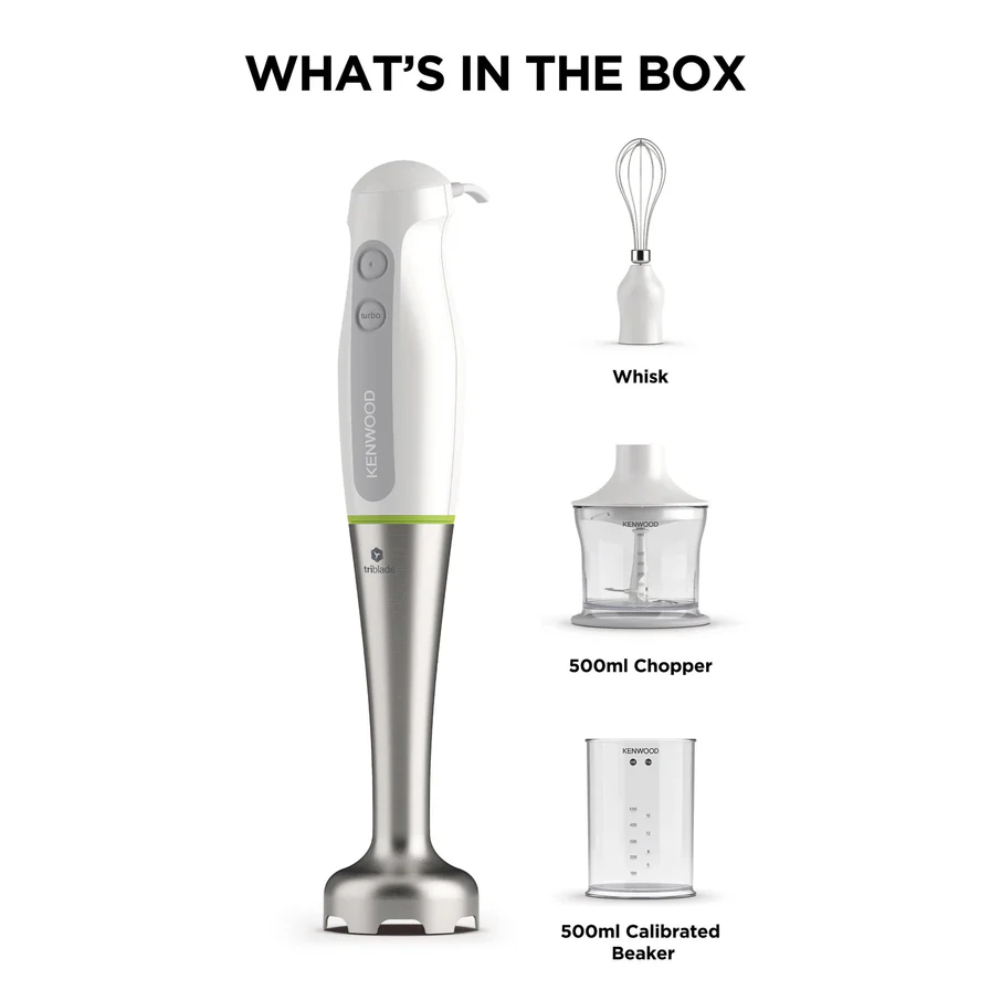 Hand Blender Kenwood original Triblade with Chopper & Whisk 600W - HDP109WG – Image 2