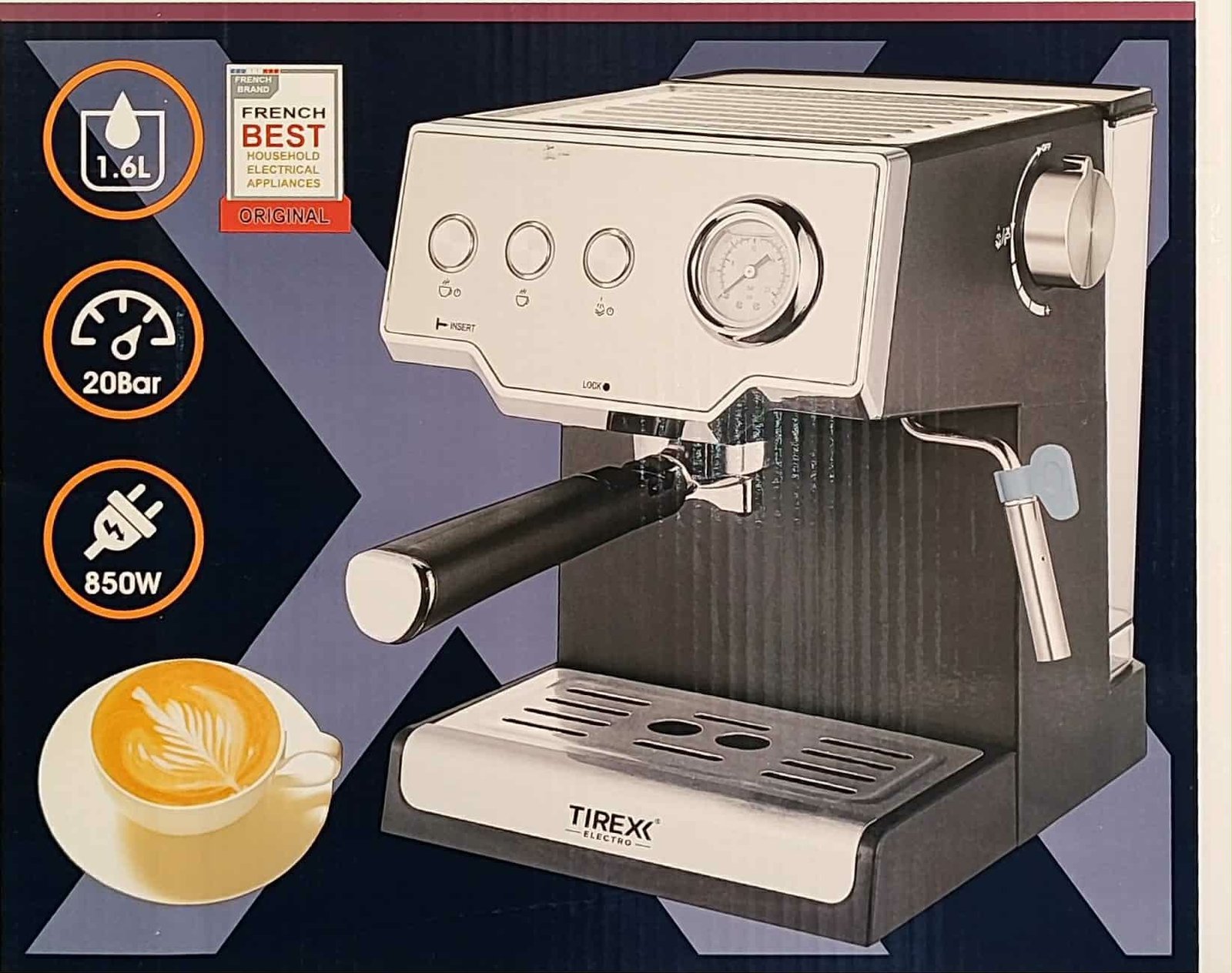 Machine a Café Expresso Tirexx Café Poudre + cappuccino 20 Bars 850W 1.6L Tirexx CAF1000 – Image 2