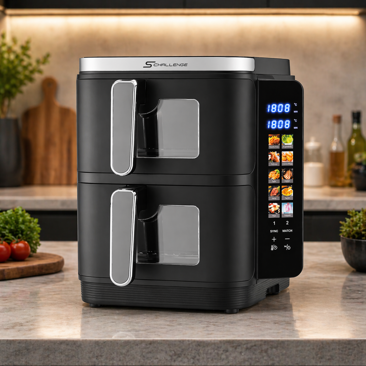 Airfryer double stack Digital 11L 2800W Avec Fenêtre Visible Schalleng AMB-31AF – Image 2