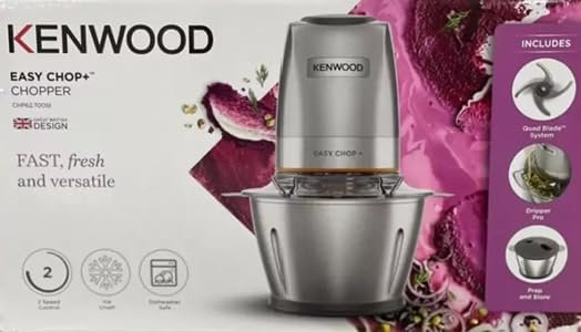 Hachoir inox Électrique 500W Avec Bol Inox 0.6L Et 4Lames Kenwood Original CHP62.700SI – Image 6