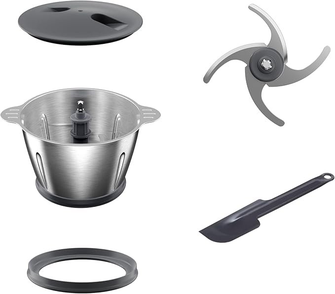 Hachoir inox Électrique 500W Avec Bol Inox 0.6L Et 4Lames Kenwood Original CHP62.700SI – Image 4