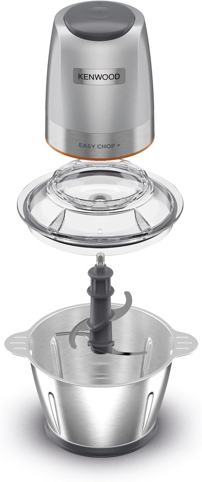 Hachoir inox Électrique 500W Avec Bol Inox 0.6L Et 4Lames Kenwood Original CHP62.700SI – Image 2