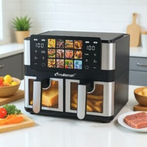 AirFryer 8L 02 Pannier 4L+4L 1000W+1000W Avec Tablet  MultiSmart MS-AF6108