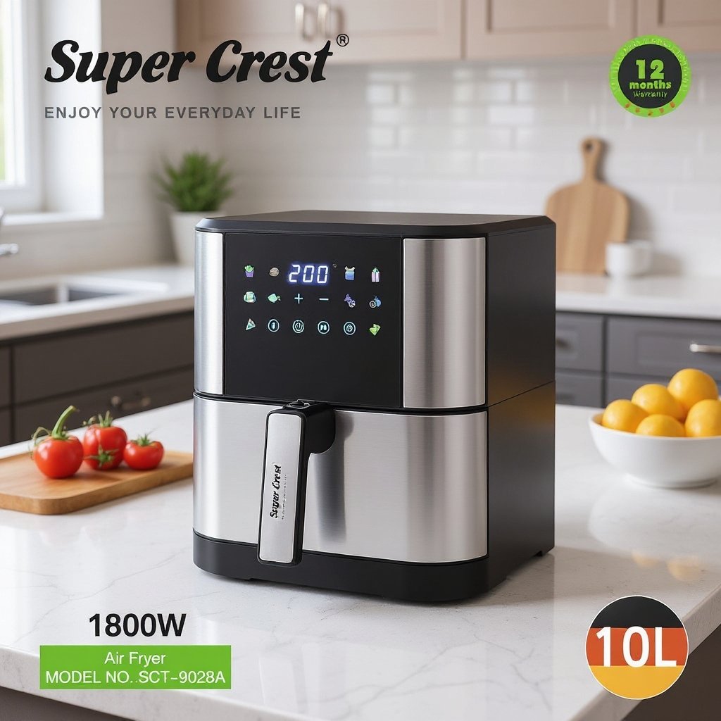 AirFryer inox 10 L 1800 W SuperCrest SCT-9028A